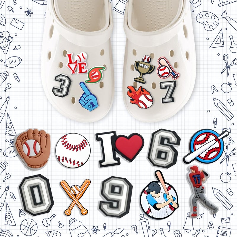 BULKITEM 25PCS Sports Shoe Decoration Charms,Basketball Soccer Baseball Golf Football Shoe Decoration Charms - Image 2